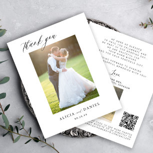 Carte de remerciement de mariage photo QR CODE 2 b