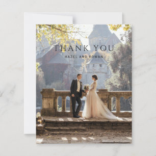 Carte de remerciement de mariage photo simple mode