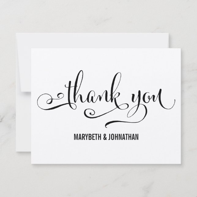 Carte de remerciement de mariage Rustique Moderne  (Devant)