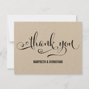 Carte de remerciement de mariage Rustique Moderne