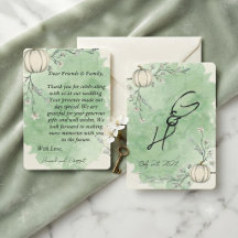 Carte de remerciement de mariage rustique verte au