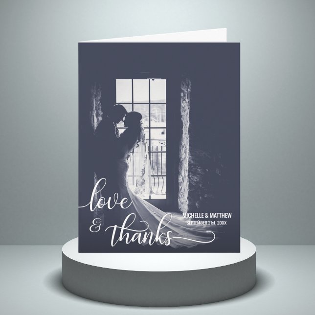 Carte de remerciement de mariage Script LOVE & THA (Créateur téléchargé)