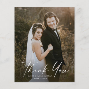 Carte de remerciement de mariage simple budget ave