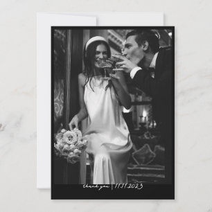 Carte de remerciement de mariage simple et chic av