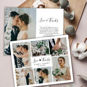 Carte de remerciement de mariage simple et économi
