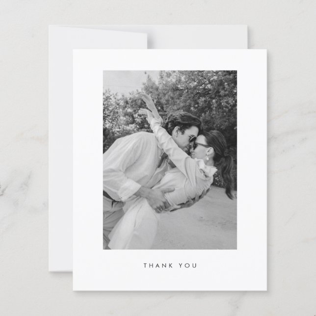 Carte de remerciement de mariage simple et moderne (Devant)