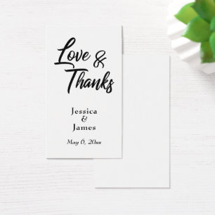 Carte de remerciement de mariage Simple Script Typ