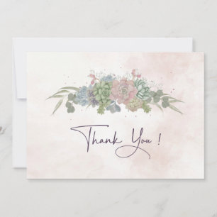 Carte de remerciement de mariage succulente