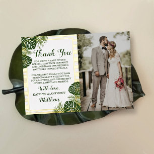 Carte de remerciement de mariage sur la plage de f