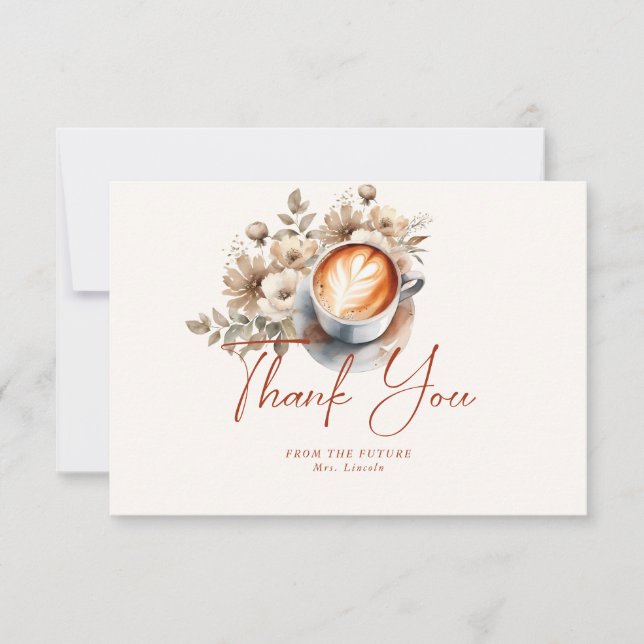Carte de remerciement de mariage sur le thème du c (Devant)