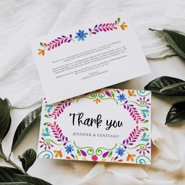 Carte de remerciement de mariage sur le thème mexi (Mexican themed Wedding Thank you Card)