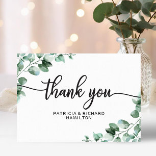 Carte de remerciement de mariage verdure