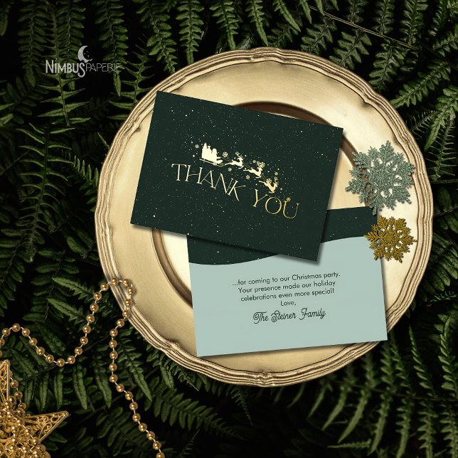 Carte de remerciement de Noël moderne en feuille d (Créateur téléchargé)