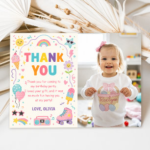 Carte de remerciement de photo d'anniversaire colo