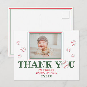 Carte de remerciement de photo d'anniversaire de b