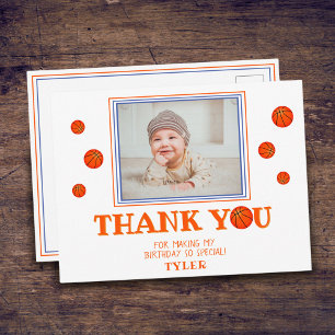 Carte de remerciement de photo d'anniversaire de b