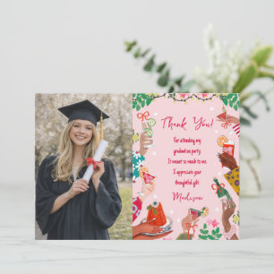 Carte de remerciement de photo de fin d'études ave