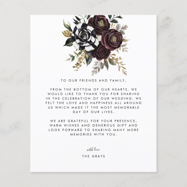 Carte de remerciement de photo de mariage (Devant)