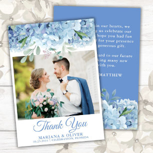 Carte de remerciement de photo de mariage Fleur d'