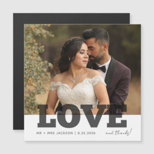 Carte de remerciement de photo de mariage Love Tha