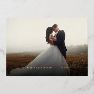 Carte de remerciement de photo de mariage personna