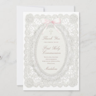 carte de remerciement de première communion avec c