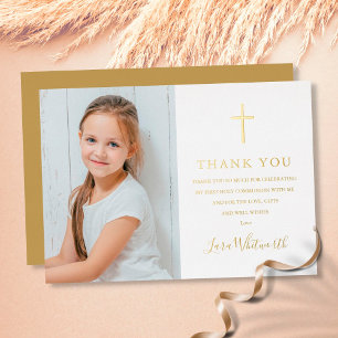Carte de remerciement de première communion avec p