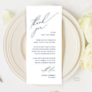 Carte de remerciement de réception de mariage mode