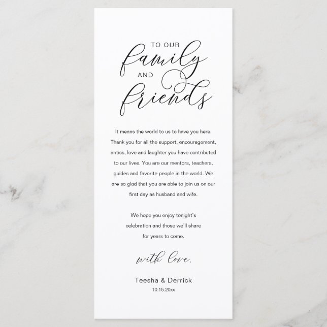 Carte de remerciement de réception de mariage mode (Devant)