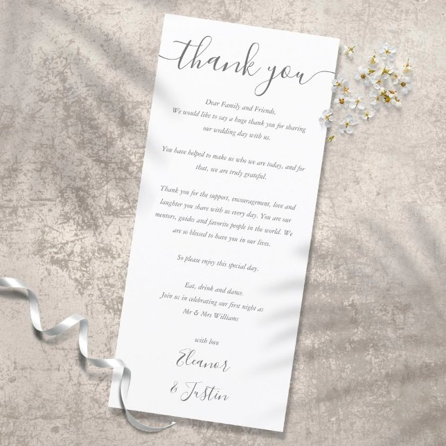 Carte de remerciement de réception de mariage pers (Créateur téléchargé)