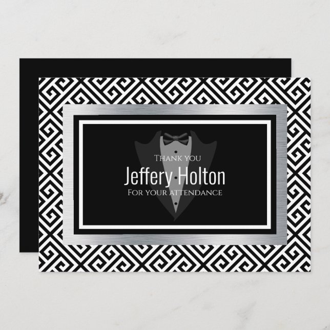 Carte de remerciement de soirée d'enterrement de v (Devant / Derrière)