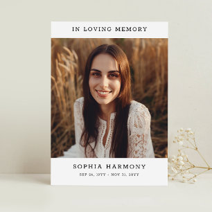 Carte de remerciement de sympathie avec photo à la