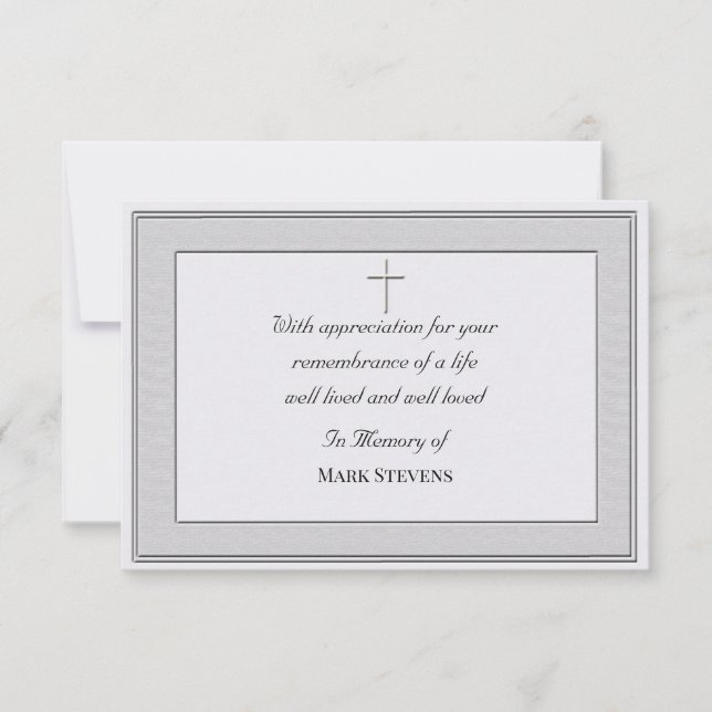 Carte de remerciement de sympathie simple (texturé (Devant)