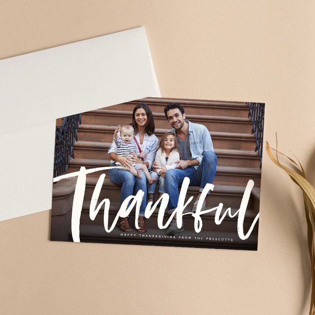 Carte de remerciement de Thanksgiving avec écritur (Créateur téléchargé)