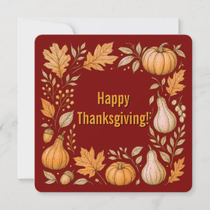 Carte de remerciement de Thanksgiving Flat