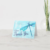 Carte de remerciement Dragonfly Turquoise