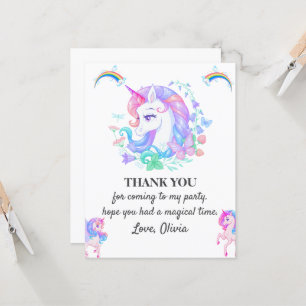 Carte de remerciement éditable pour fête d'anniver