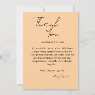 Carte de remerciement élégante