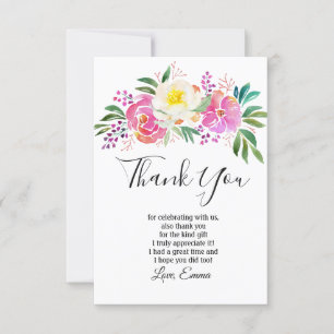 carte de remerciement élégante, fleurs printanière