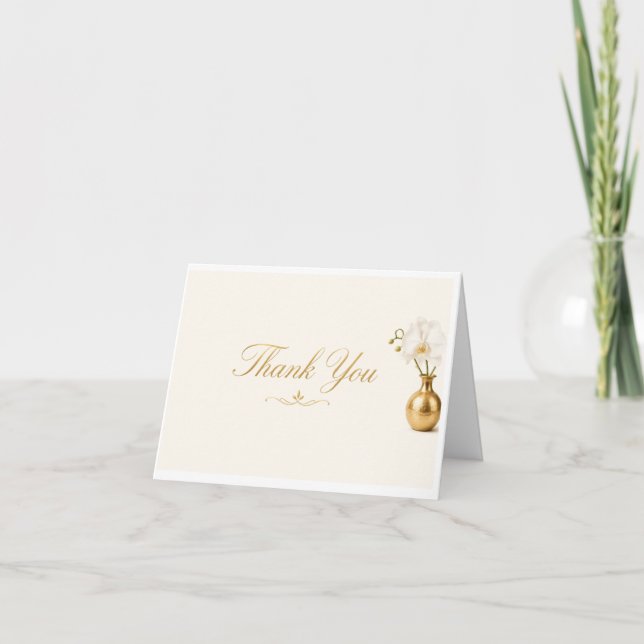 Carte de remerciement élégante | Orchidée blanche  (Devant)