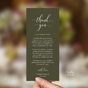 Carte de remerciement élégante pour le dîner de ma