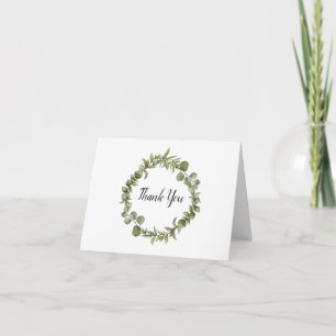 Carte de remerciement en bois rustique eucalyptus