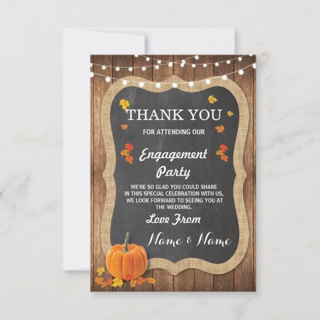 Carte de remerciement Engagement Mariage Citrouill (Devant)