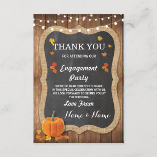 Carte de remerciement Engagement Mariage Citrouill