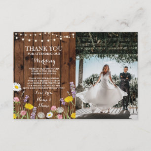 Carte de remerciement Engagement Mariage Fleurs sa