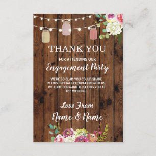 Carte de remerciement Engagement Mariage Pots Flor