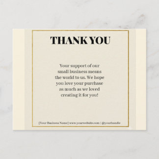 Carte de Remerciement Entreprise Luxeuse avec Bord