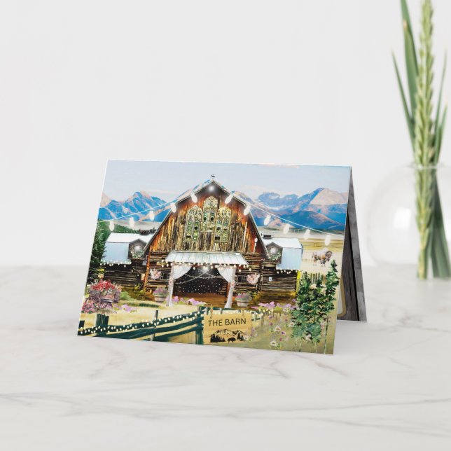 Carte de remerciement Evergreen Summer Barn 13 x 1 (Devant)