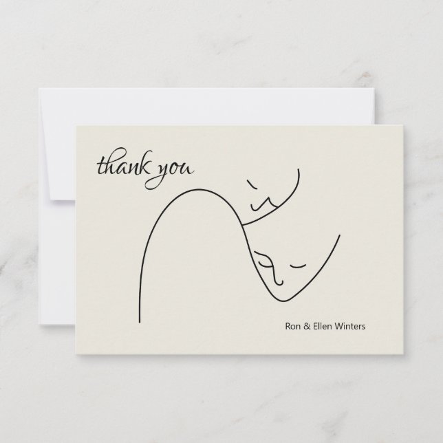 Carte de remerciement Faces (Devant)