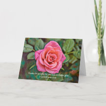 Carte de remerciement Faith et Rose rose pâle